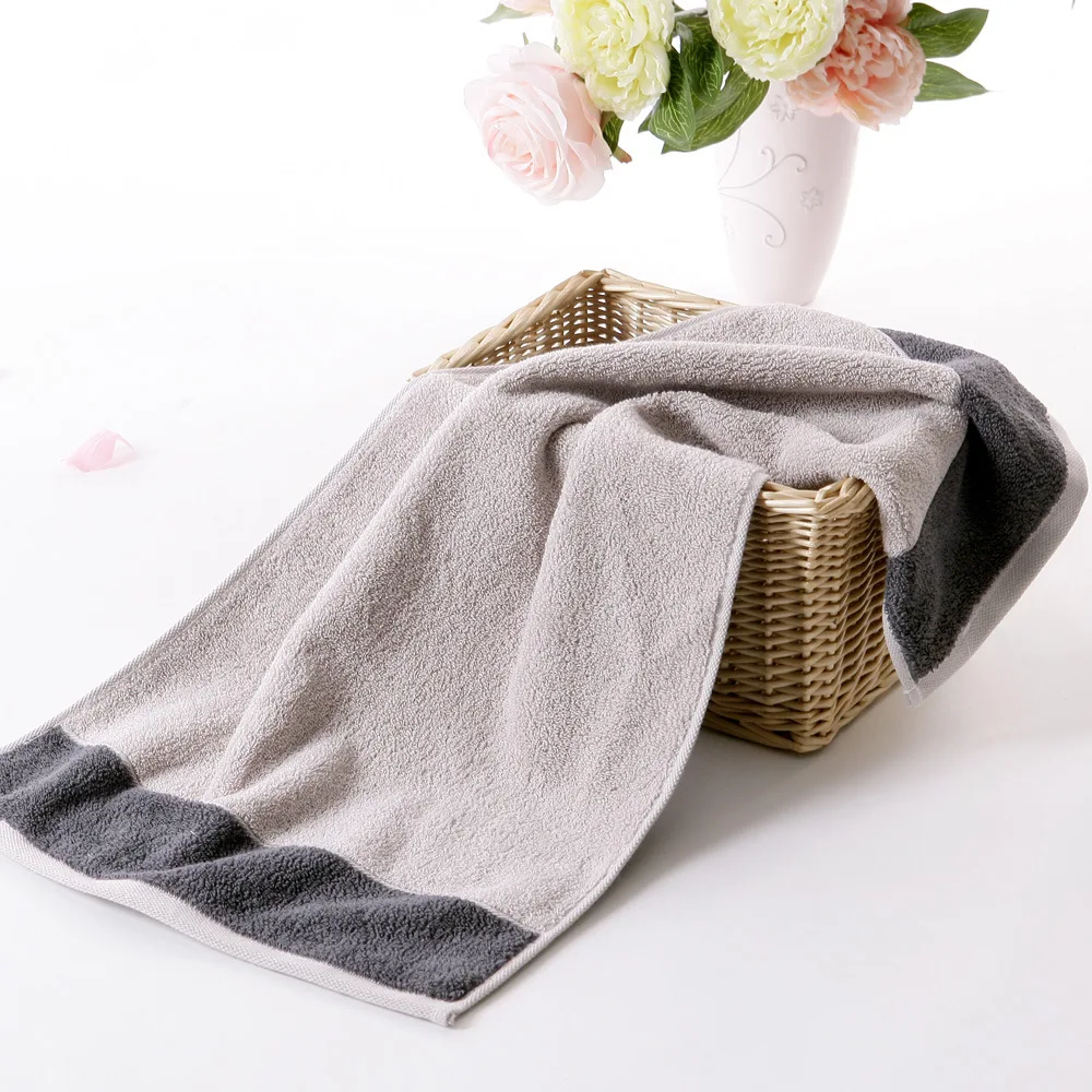

2 Pieces 100% Cotton Thickened Towel 70x34cm Towel Satin Face Towel Hand Towel 110g