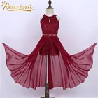 Детское платье-комбинезон без рукавов с цветочным кружевом Стразы платья детское танцевальное платье летнее платье для девочек