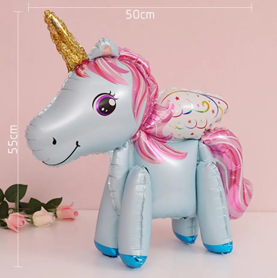 Foil Balloons 6 Taoup 1 шт. ручной мультфильм Единорог воздушный шар из фольги аксессуары для животных милый счастливый Единорог День рождения Сувениры Единорог воздушные шары - Цвет: Foil Balloons 6