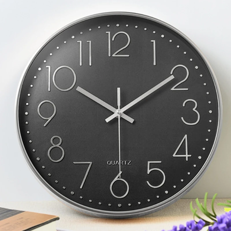 12In Non-Ticking Wall Clock Silent Battery Operated with Plastic Frame Hd Glass Cover for Kids Living Room Bedroom K | Дом и сад