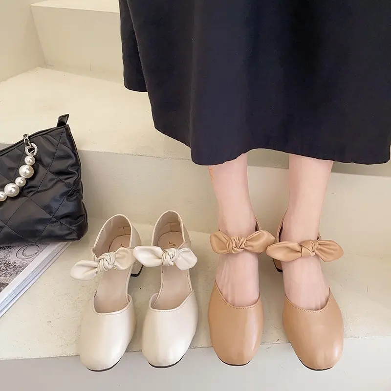 

Closed Toe Sandals Comfort Shoes for Women 2021 Summer Block Heels Suit Female Beige Med Elastic Band Gladiator Chunky High Bla