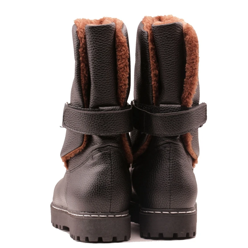 ASILETO 2019 новый стиль снежные сапоги для женщин Пряжка теплые плюшевые ботильоны
