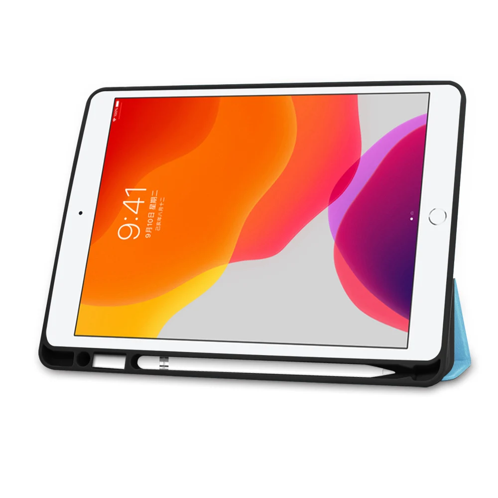 Умный чехол из мягкого силикона и ТПУ для iPad 10 2 7 го поколения 2019 трехслойная