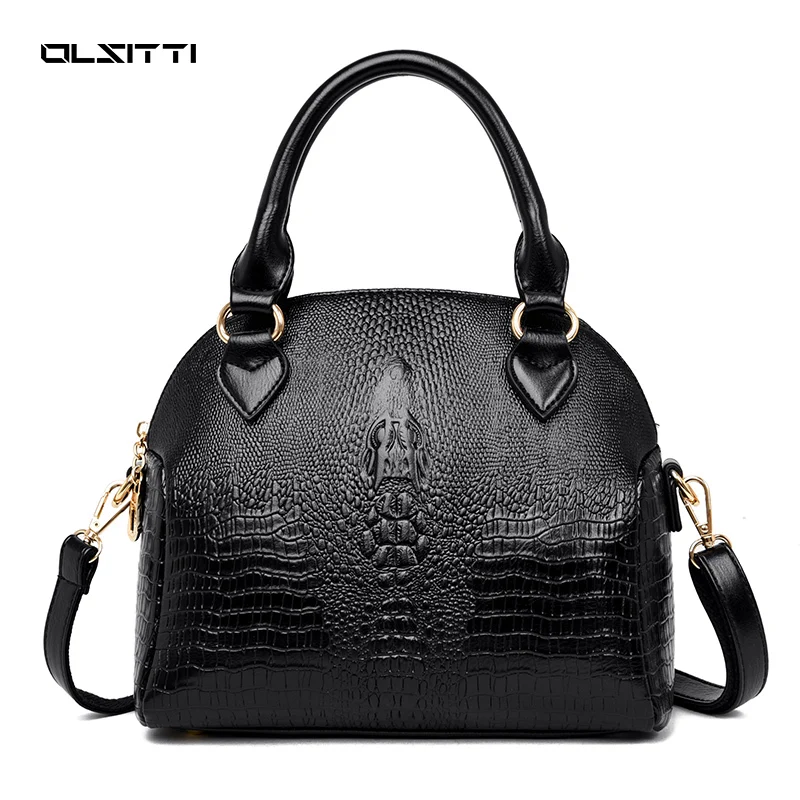 

OLSITTI Fashion Casual Crocodile Pattern Pu Leather Shoulder Bags for Women 2021 High Quality Crossbody Bag Ladies Handbags