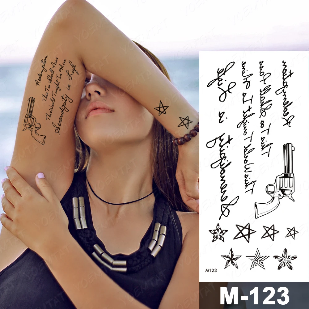Водостойкая временная татуировка-наклейка для йоги Луны Креста черная любовь
