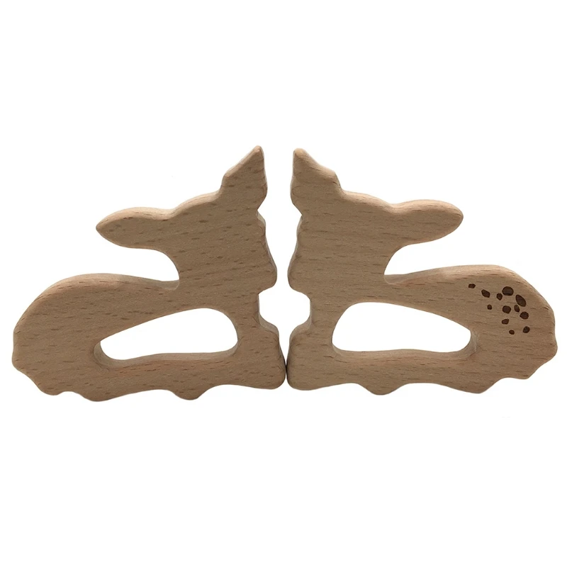 

Baby Teether Animal Deer Shaped Teething Nursing Natural Wooden Toy Organic Chew