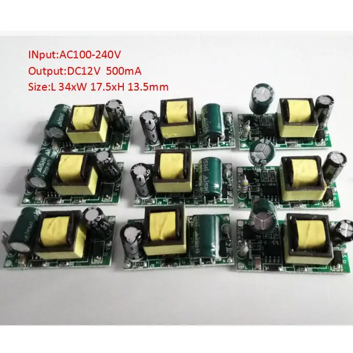 

20pcs DIY Mini LED Power Supply AC/DC Adapters 6W 500mA fan power supply Socket for LED MR11/MR16 3W 4W 5W free shipping