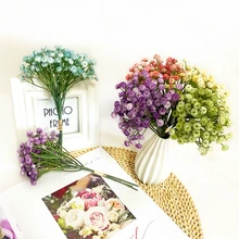 Fleurs artificielles gypsophila, 3 pièces, bouquet de colle douce, décoration de maison, plantes vertes artificielles