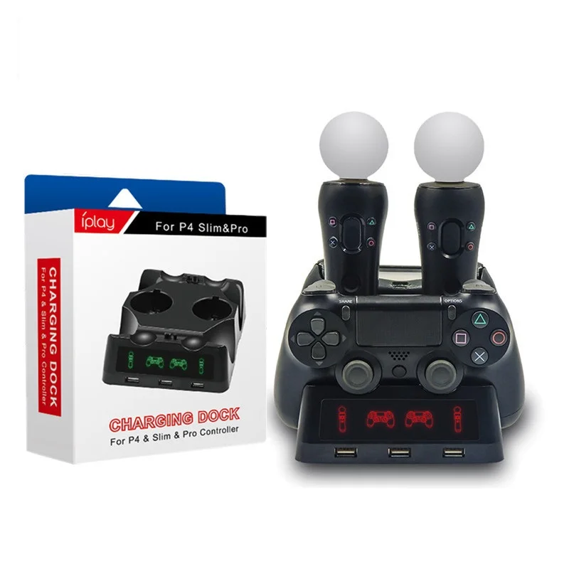 Светодиодный джойстик PS4 Move VR PSVR зарядное устройство с подставкой зарядная док