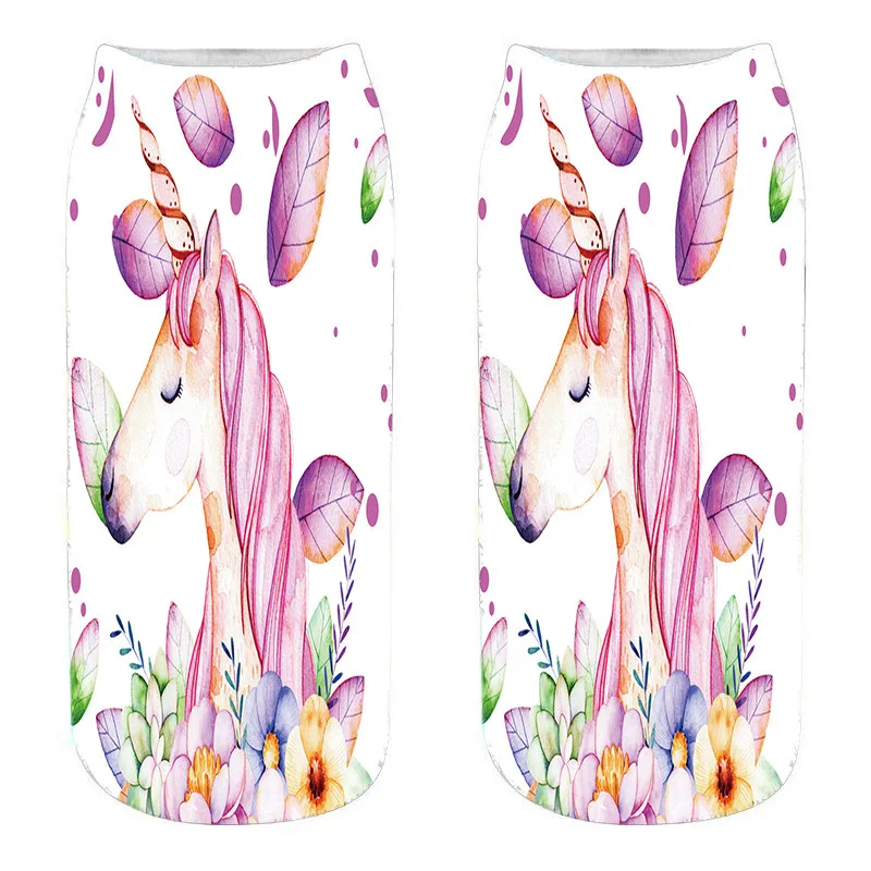 Носки женские с 3D принтом модные креативные дизайнерские короткие мультяшным