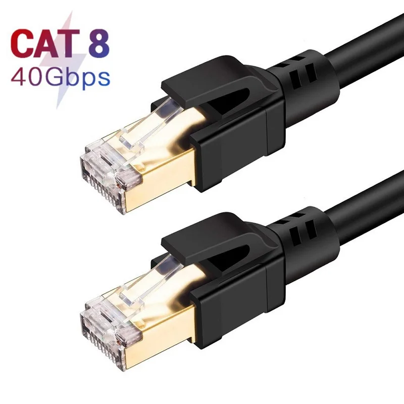 Кабель Ethernet CAT 8 RJ45 SSTP 40 Гбит/с высокая скорость передачи данных для роутеров