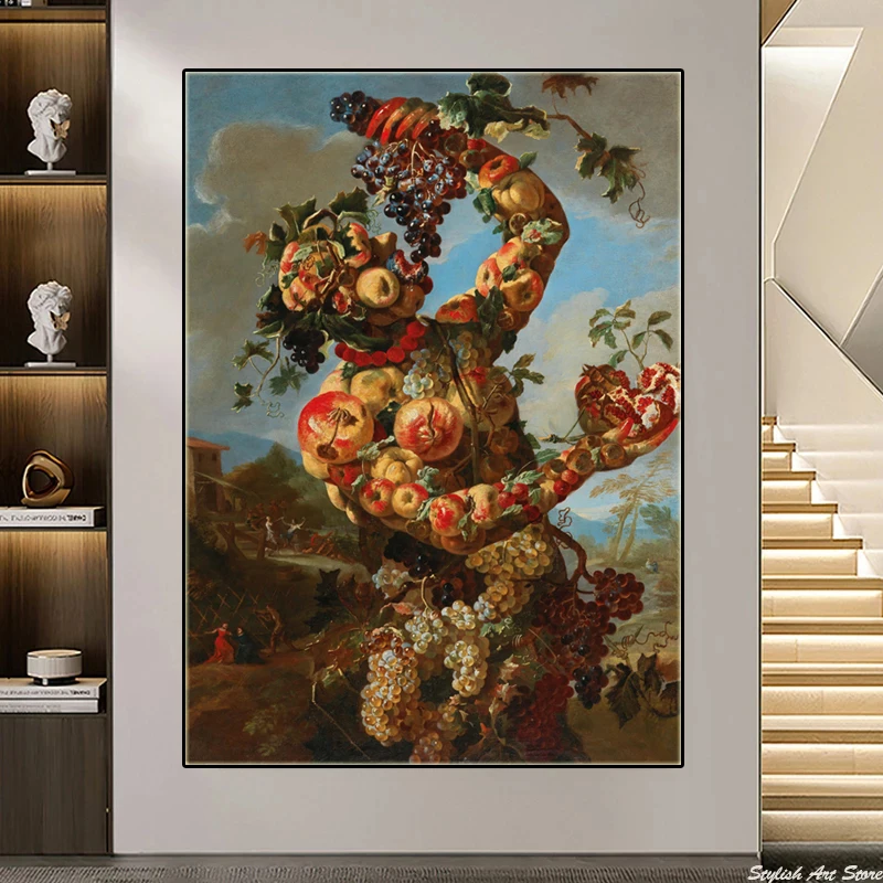 

Abstract Vintage Fruits Flower Oil Painting Nordic Portrait Men Poster Prints Canvas Wall Art Picture For Living Room Hoom Decor
