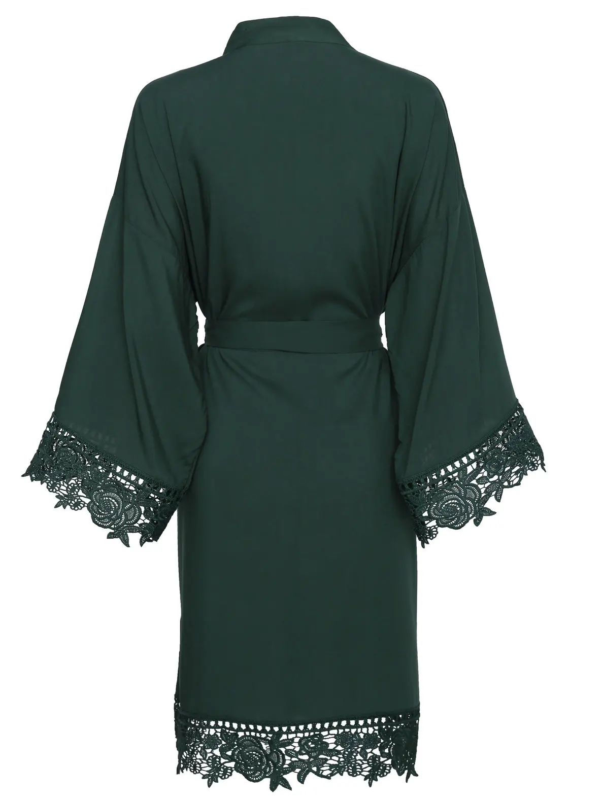 dark green Owiter, Женский хлопковый кружевной халат из вискозы, халат для невесты и подружки невесты, одежда для сна, Свадебный халат для невесты, белый халат - Цвет: dark green