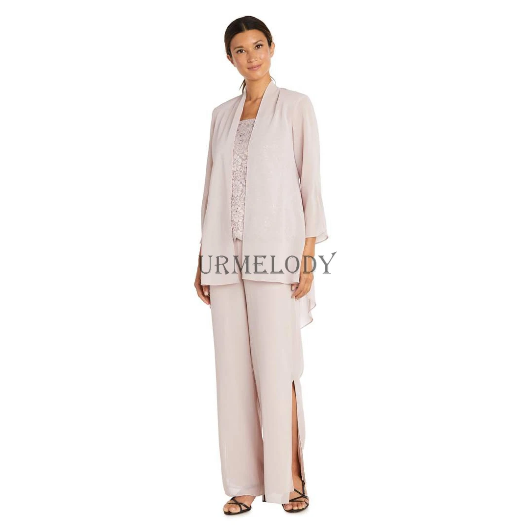 

Blush Pant suits Mother of the Bride Dresses with Chiffon Jacket Custom 28W