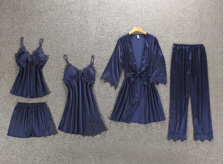5 шт. Женский пижамный комплект на бретельках с топом и брюками | Женская одежда