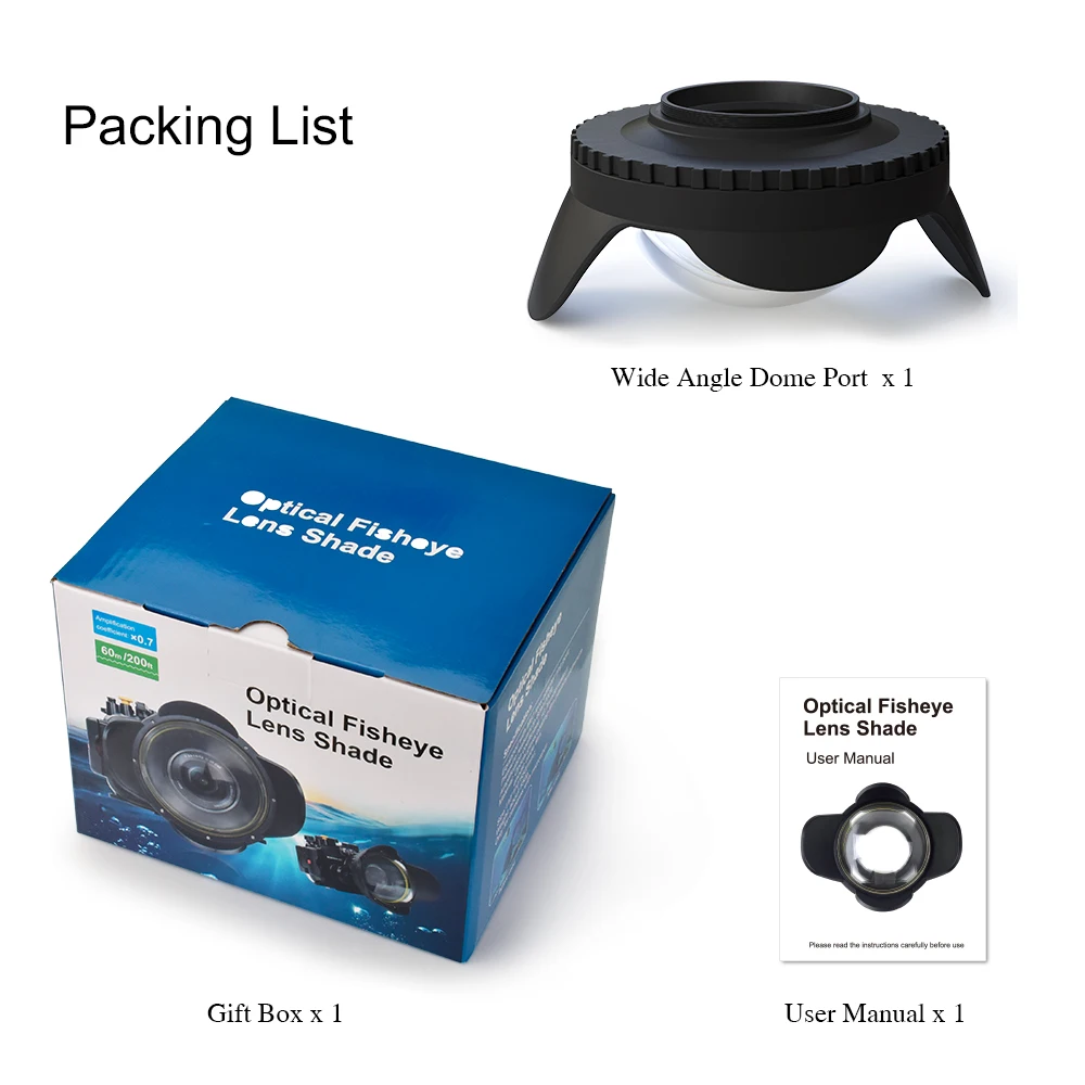 

67mm Fisheye Wide Angle Lens Dome Port Shade Cover Optical Fisheye Lens Shade Antireflective Filter for All DSLR ILDC Housing