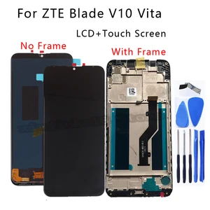 6 26 for zte blade v10 vita lcd display touch screen digitizier assembly for zte v10 vita lcd phone parts repair kit with frame free global shipping