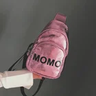 Стильная поясная сумка для женщин, однотонная нагрудная сумочка из искусственной кожи с принтом MOMO для занятий спортом на открытом воздухе, OPK, 1 шт.