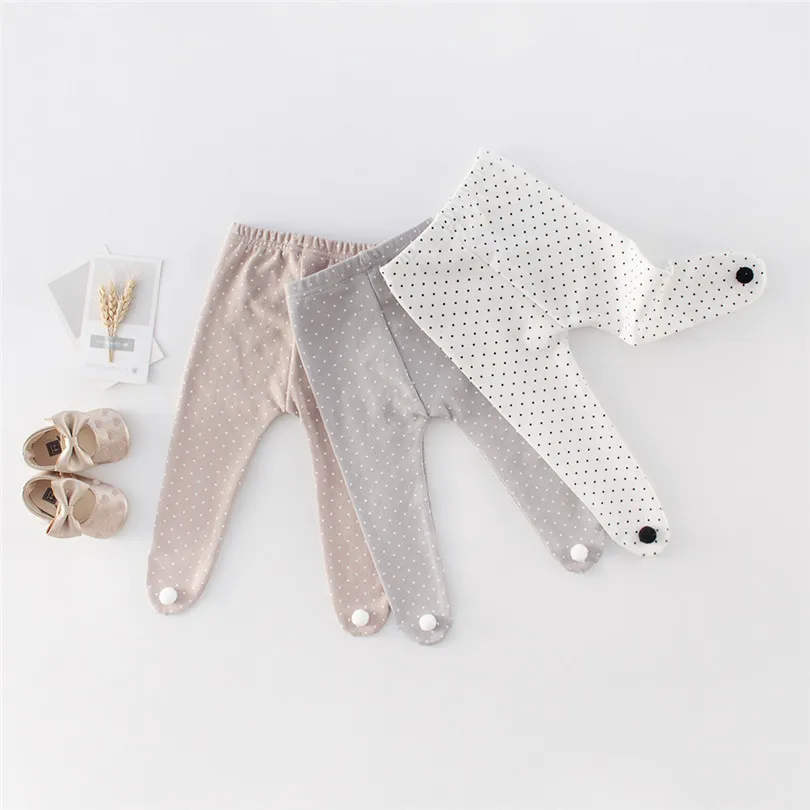Штаны для новорожденных девочек хлопковые леггинсы с помпонами детские штаны в