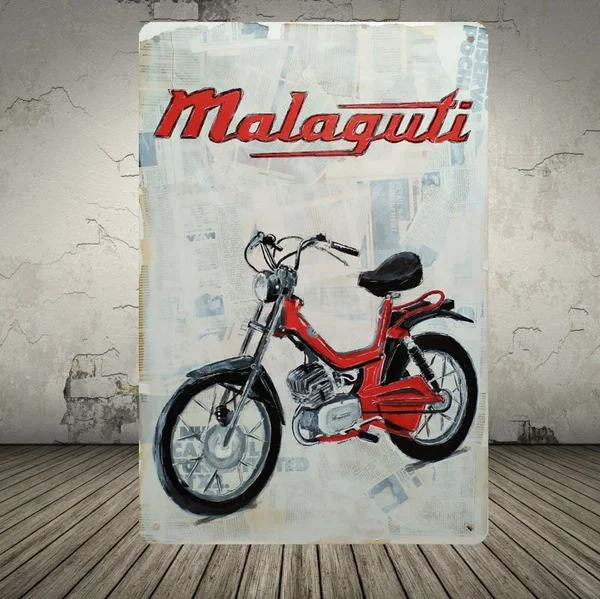 

Модный фотопостер Malaguti в стиле ретро, металлическая жестяная вывеска, постер для бара, клуба, кафе, настенное украшение, художественный Деко...