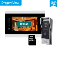 dragonsview 10 inch video door phone intercom system with doorbell camera 10 inch 1200tvl record picture video motion rainproof