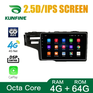 Восьмиядерный автомобильный DVD-плеер с GPS-навигацией, Android 10,0, автомобильная стерео-система без приборов для Honda FIT 2014 -17, головное устройство с двумя отверстиями, радио, Wi-Fi