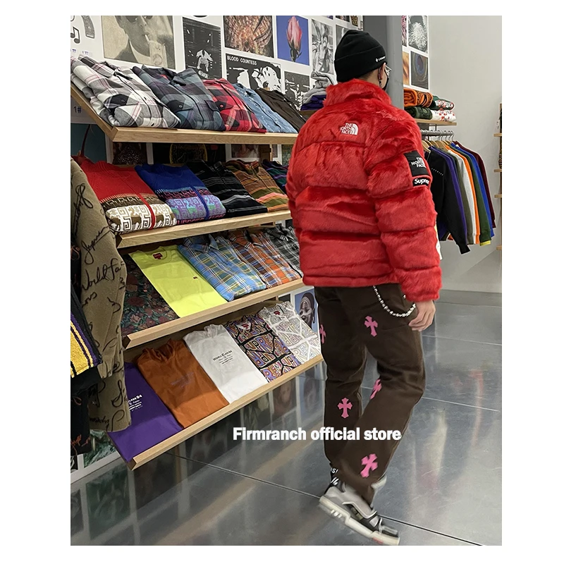 Джинсы firmранчо мужские/женские с перекрестными углами кожаные розовые 2021 |