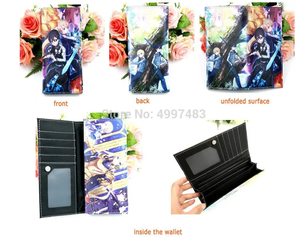 Аниме Sword Art Online SAO клатч кошелек Kirigaya Kazuto Синтетическая кожа с внутренним