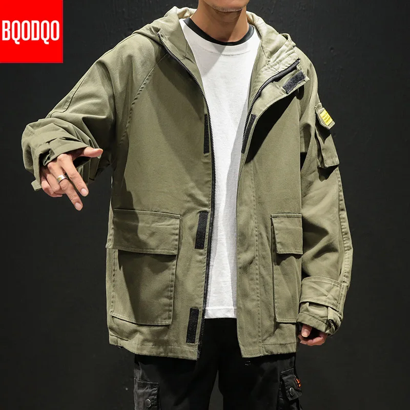 

Куртка-бомбер мужская хлопковая мешковатая, черного цвета, в японском стиле милитари, осень, 5XL