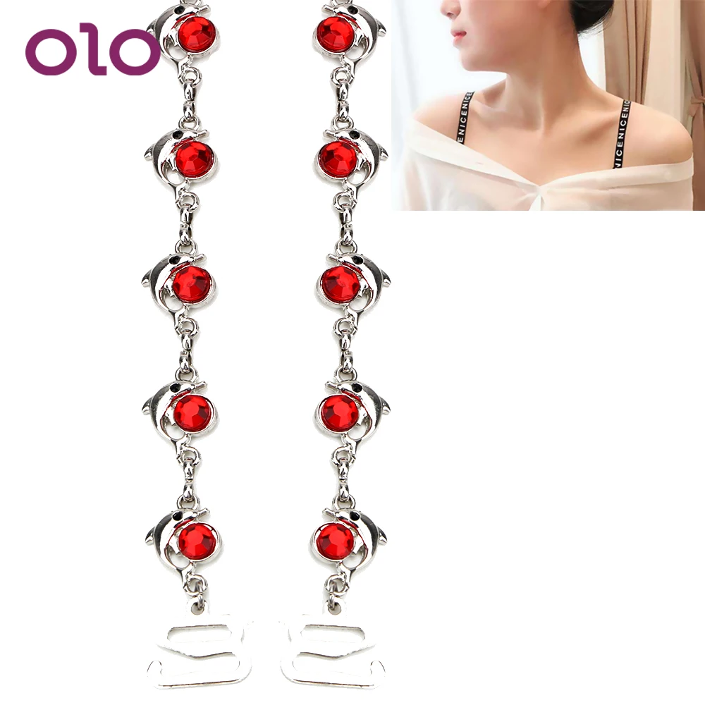 

Оло 2 шт., металлические сексуальные бретели для бюстгальтера со стразами для женщин, вечерние платья, нижнее белье, бюстгальтер на плечо, се...