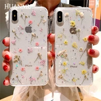 epoxy floral transparent dried flower phone case mobile phone case for iphone 78 plus x xr xs max 11 11pro max 12 12mini promax