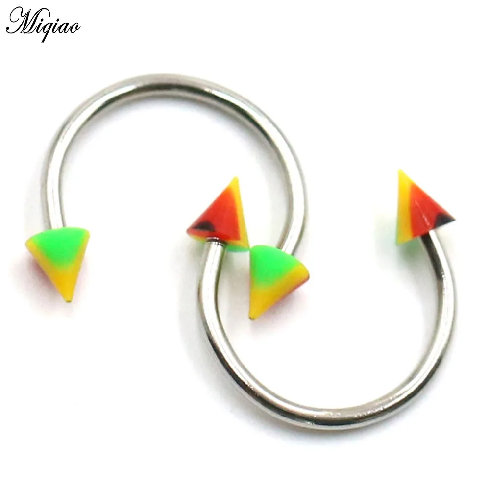 

Miqiao 5 Pcs Fashion All-match Piercing Jewelry Acrylic Two-color Nose Ring Hot Sale