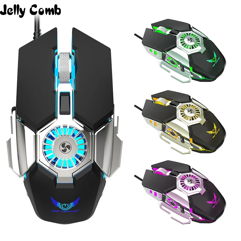 Проводная игровая мышь Jelly Comb USB-мышь с охлаждающим вентилятором и светодиодной