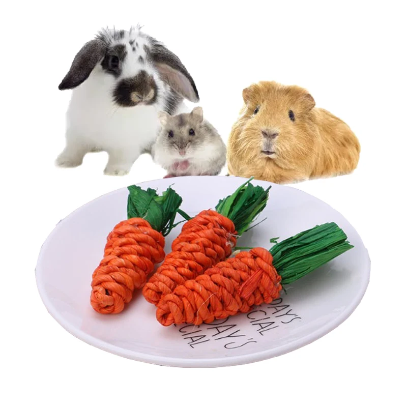 

Hand Woven Small Pet Hamster Chew Toy Rabbit Bite Grind Tooth Toy Teeth Cleaning Molar Toy For Guinea Pig Cage Accessories Lapin