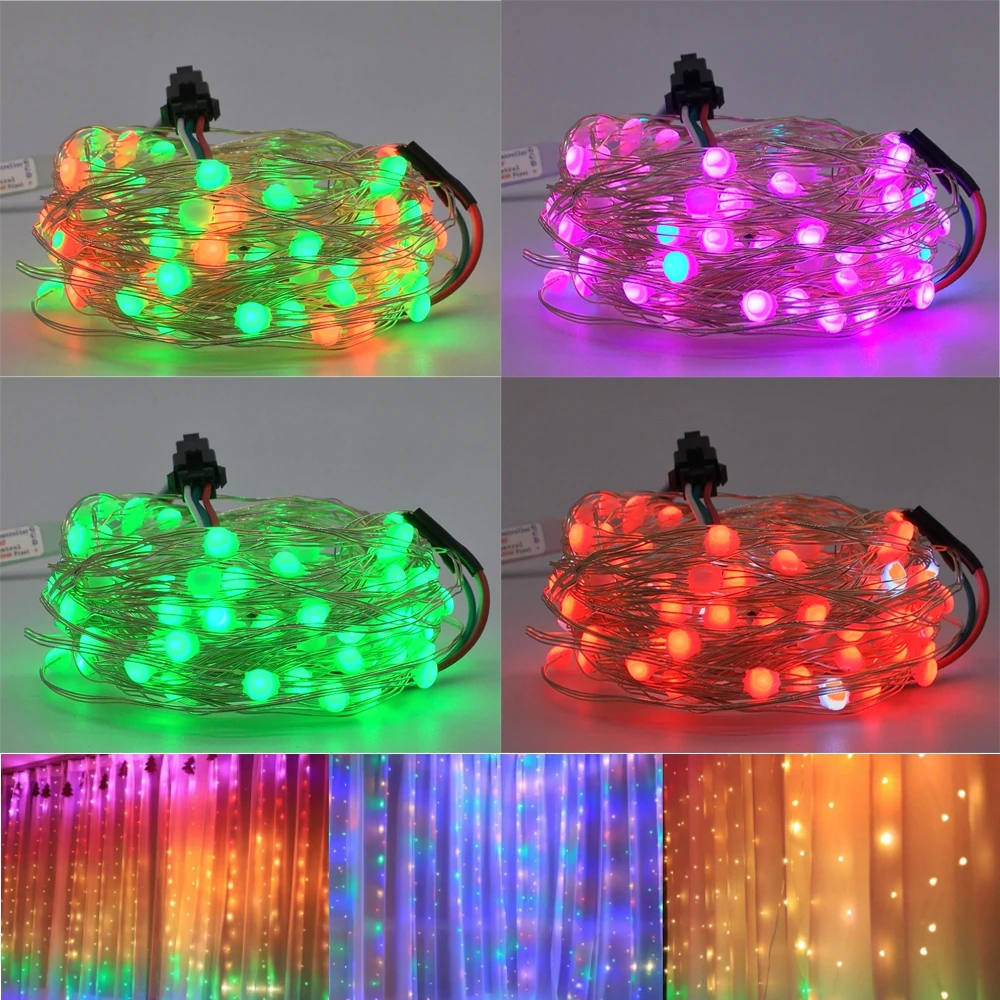СВЕТОДИОДНАЯ Гирлянда USB SK6812 Рождественская подсветка для спальни WS2812B RGB