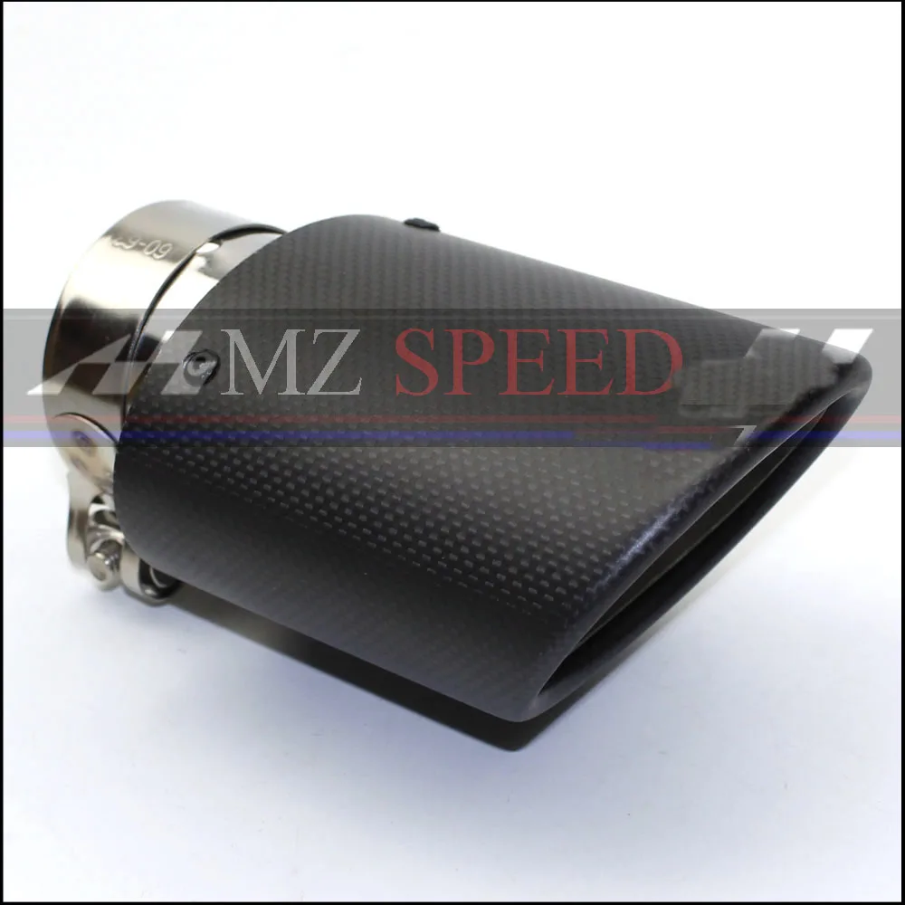 Автомобильный Черный глушитель 1 шт. углеродное волокно + нержавеющая сталь