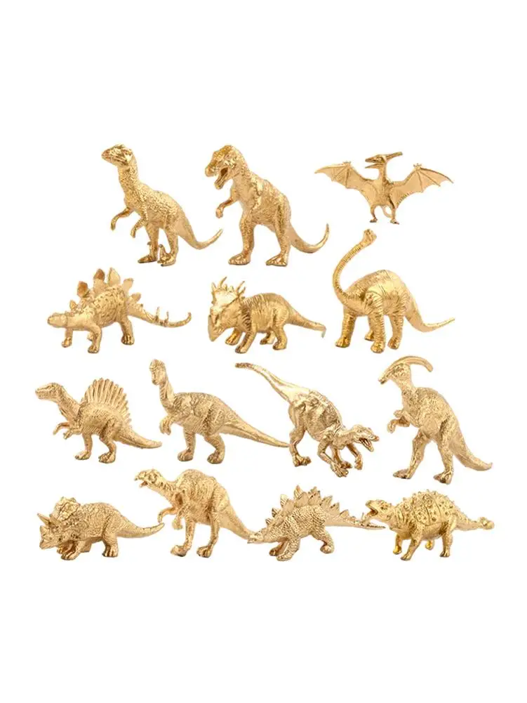 14 частей набор игрушек динозавров мини-фигурки реалистичные фигуры игрушек золотые животные для детского душа