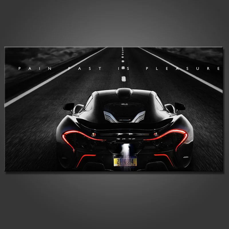

Black Car + Inspirational Text Decoration Poster, Decoration Poster, House Decoration Painting， Canvas Wall Art ， Home Decore