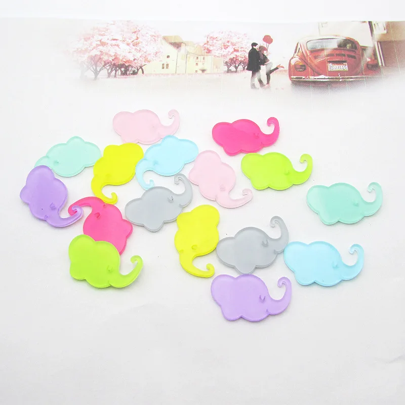 20 шт./лот желеобразный цвет мультяшный слон с плоским основанием кабошон плоский