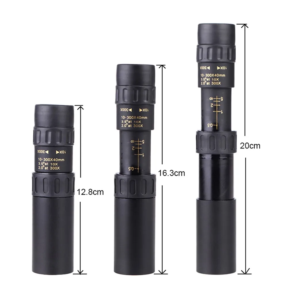 4K 10-300X40mm Super Telephoto Zoom Monocular Telescope Outdoor HD Portable Telescope Built-in Night Vision Function Waterproof
