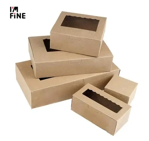 20 упаковочная бумажная коробка для печенья из крафт бумаги свадьбы торта с