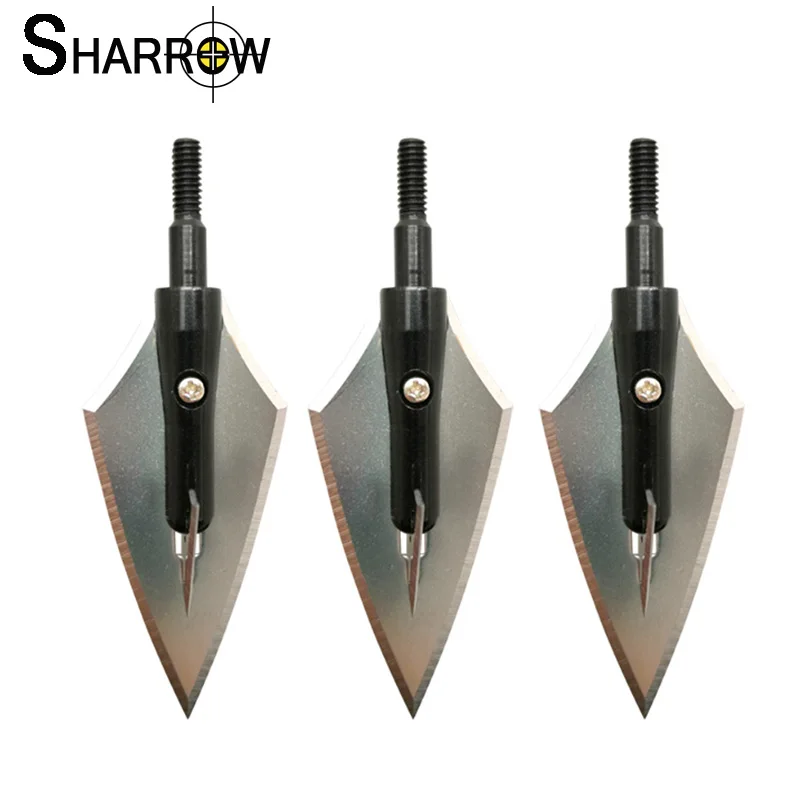 

6pcs 160 Grains Archery Hunting Arrowhead Broadheads Target Arrow Points for Recurve Compound Bow Outdoor Shooting Accessories