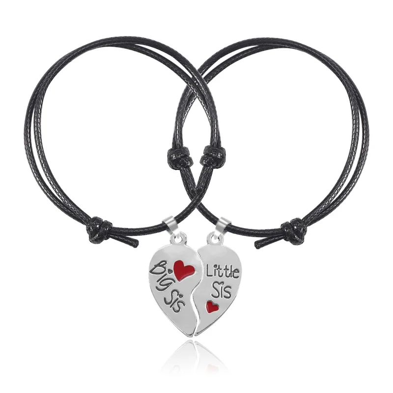 2 шт./компл. модные Парные браслеты для женщин и мужчин из нержавеющей стали двойные в форме сердца с двумя