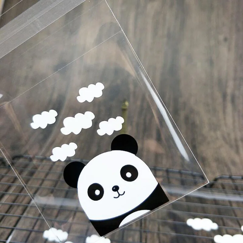 200 шт. панда самоклеющиеся полиэтиленовые пакетики для печенья конфеты выпечка