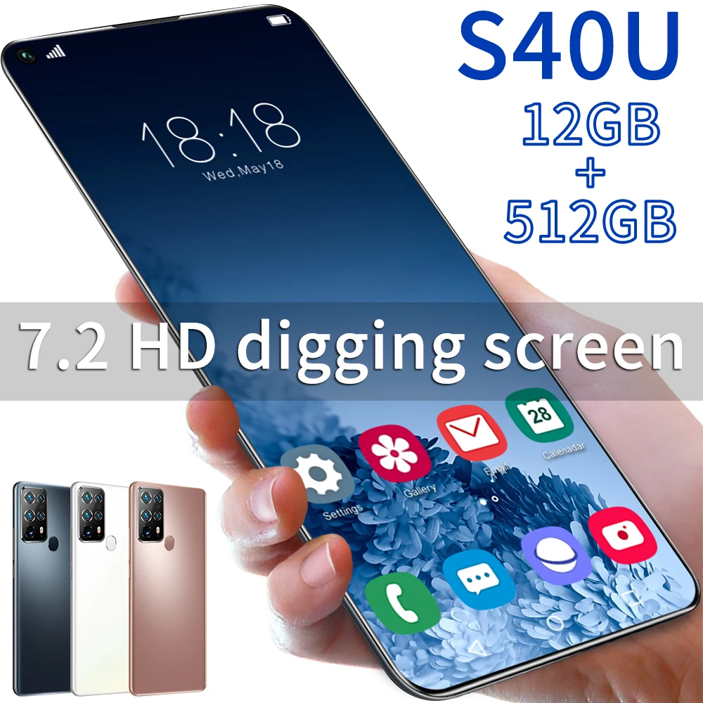 

SANSUMG GALAX S40U 5G 12+512GB 7.2Inch Smartphone Snapdragon888 Deca Core Fingerprint ID Face Unlock Android10.0 Mobile Phone