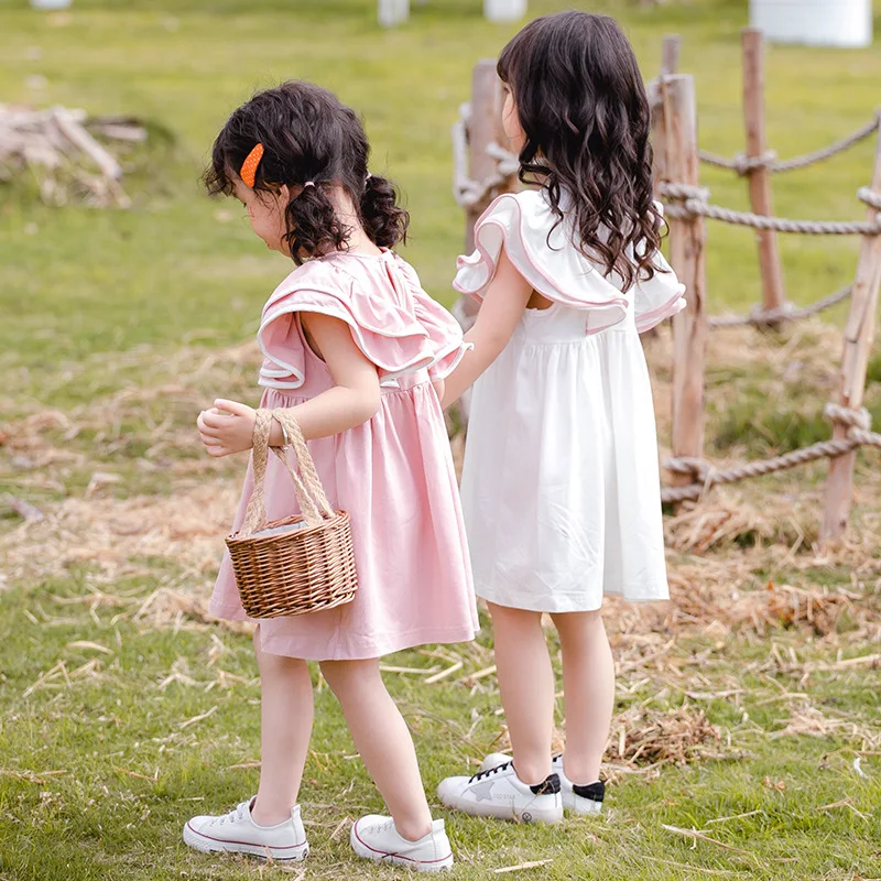 Children Summer Dresses Kids Baby Girls Ruffles Sleeveless Cotton A-line for Princess Little Clothing | Детская одежда и обувь