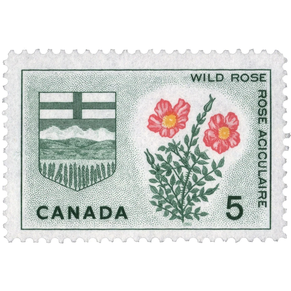 Марка Канады Wild Rose Alberta. Негашеная 6шт | Дом и сад