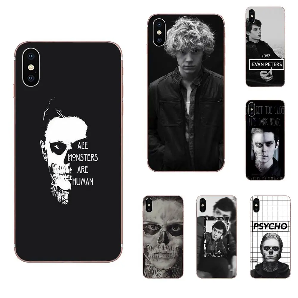 Череп Evan Peters дизайн для Apple iPhone 4 4S 5 5C 5S SE 6 6S 7 8 Plus X XS Max XR ТПУ чехлы мобильных