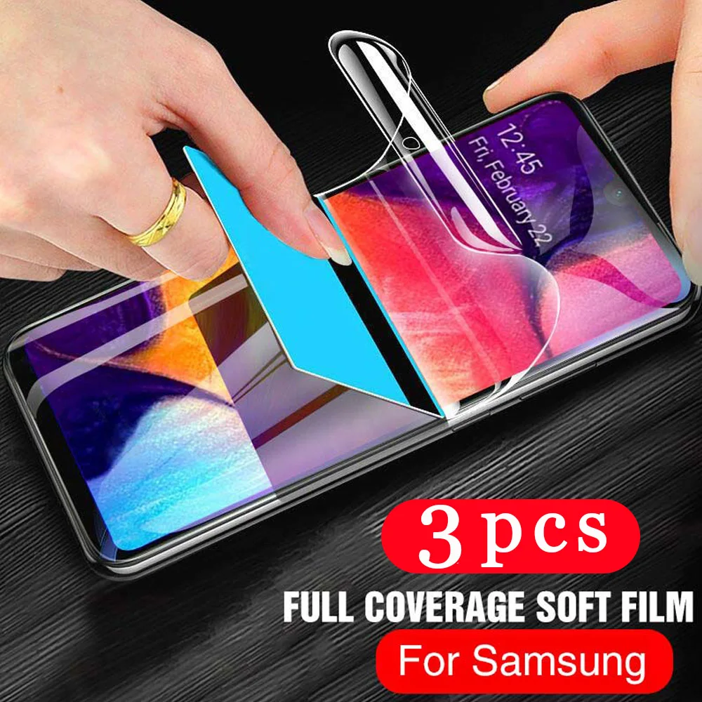 

3Pcs full cover for samsung galaxy A90 A80 A70 A60 A50S A40 A30 A20 A10 protective screen protector hydrogel film Not glass film