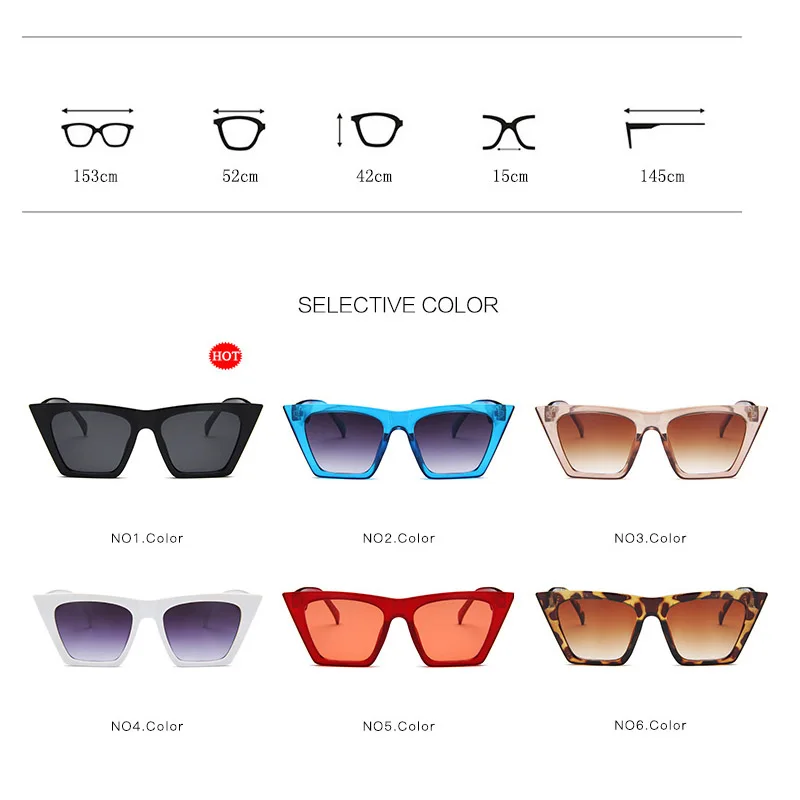 

2021 Plastic Vintage Luxury Square Women Sunglasses Big Candy Color Lens Lady Glasses Classic Retro Outdoor Travel Eyeglasses